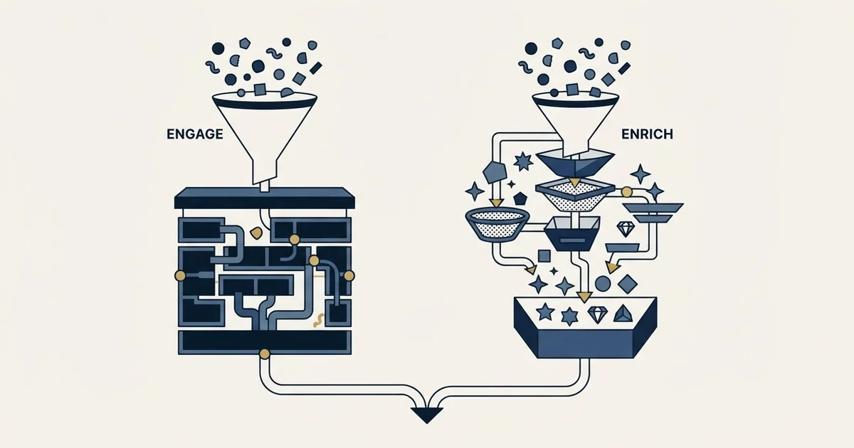 Editorial illustration for EngageBay vs Lead411