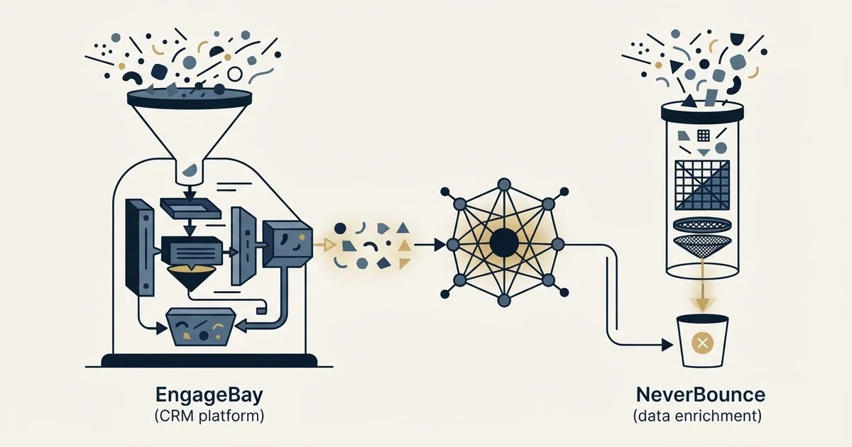 Editorial illustration for EngageBay vs NeverBounce