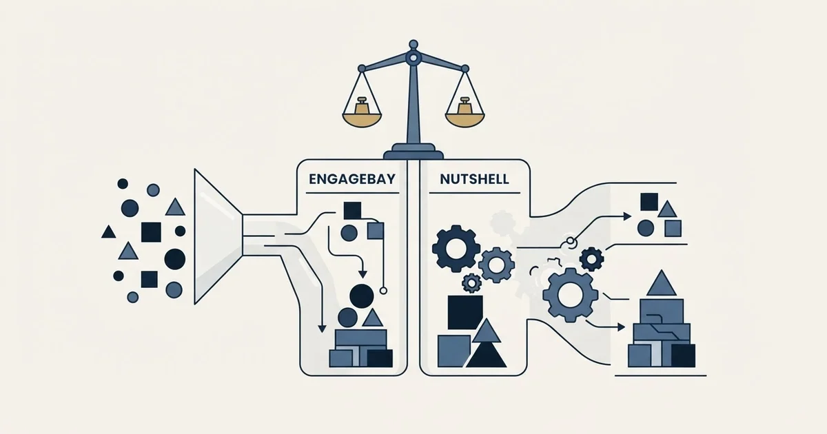 Editorial illustration for EngageBay vs Nutshell
