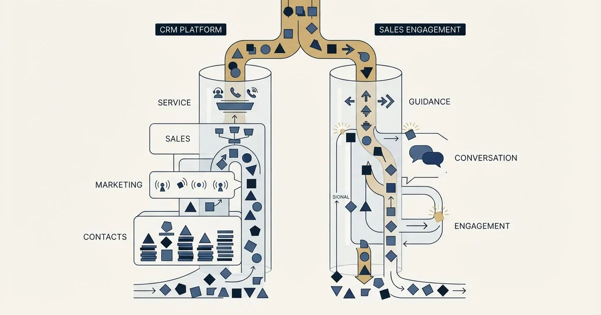 Editorial illustration for EngageBay vs Revenue.io