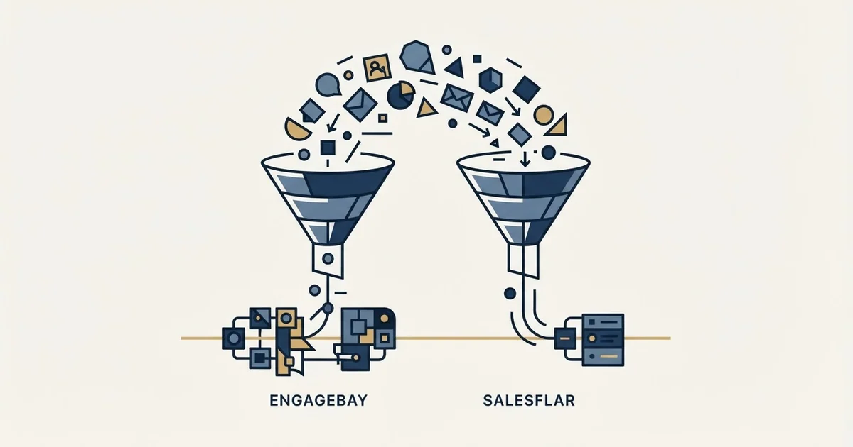 Editorial illustration for EngageBay vs Salesflare