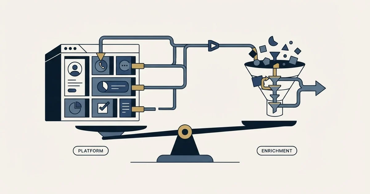 Editorial illustration for EngageBay vs Surfe