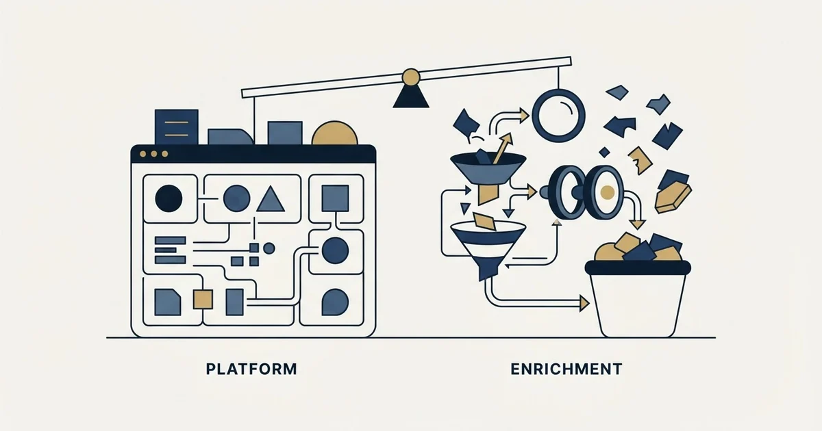 Editorial illustration for EngageBay vs TheirStack