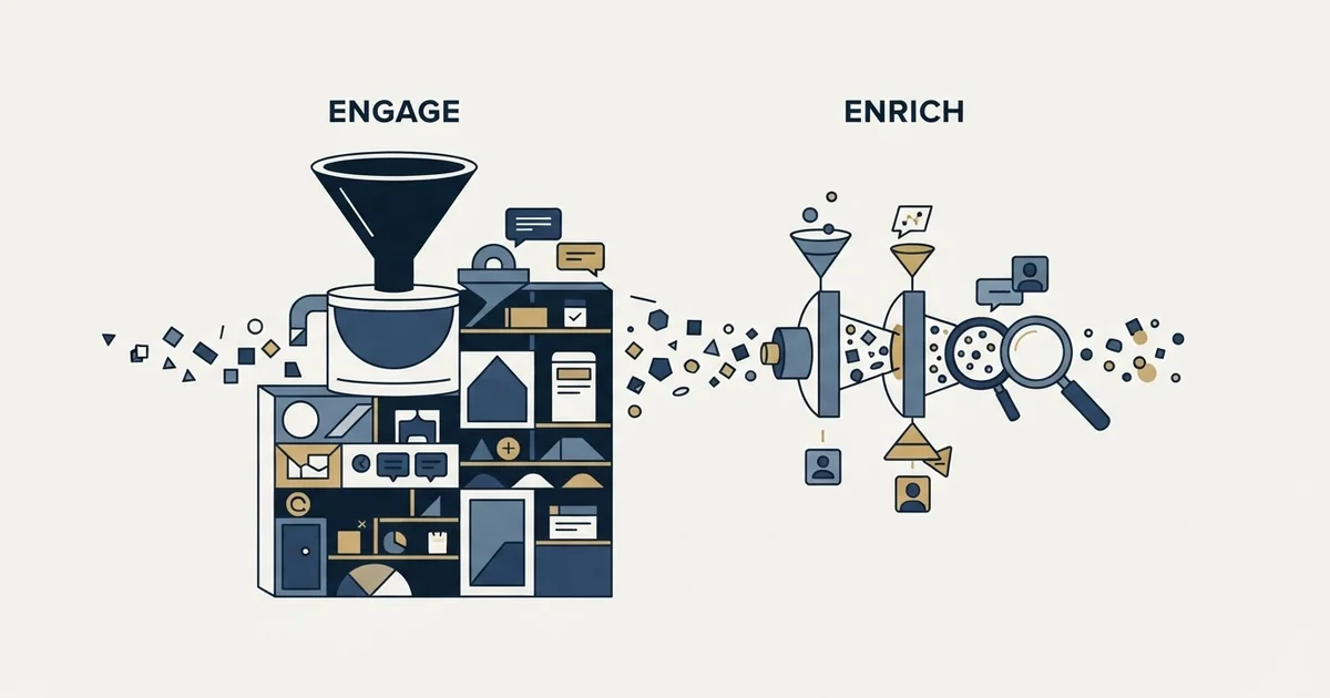 Editorial illustration for EngageBay vs Tomba