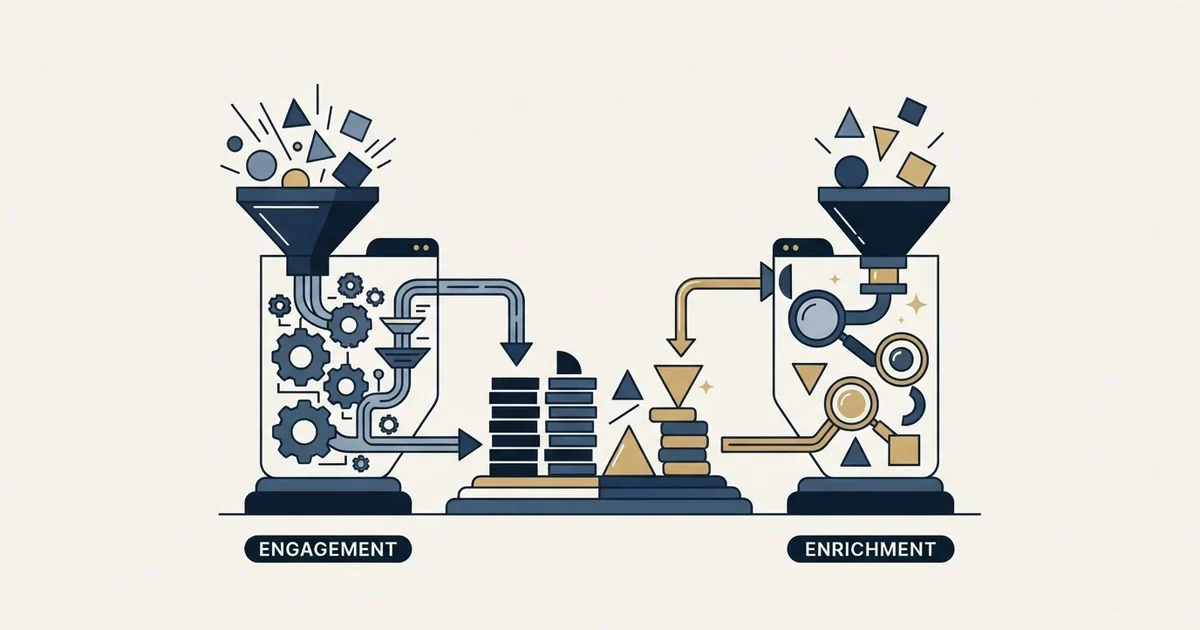 Editorial illustration for EngageBay vs UpLead