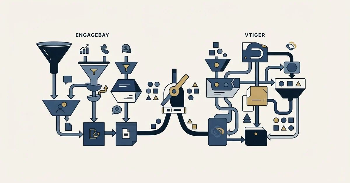 Editorial illustration for EngageBay vs Vtiger