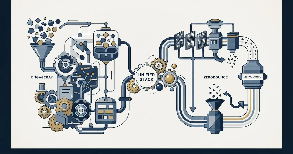 Editorial illustration for EngageBay vs ZeroBounce