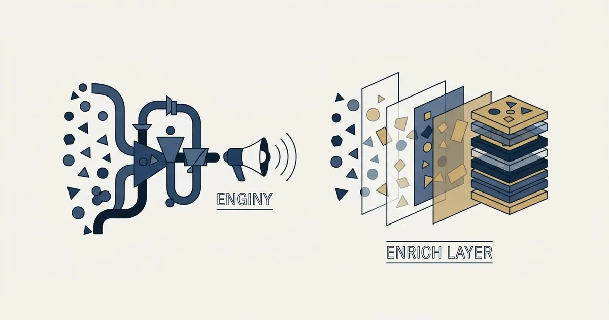 Editorial illustration for Enginy vs Enrich Layer