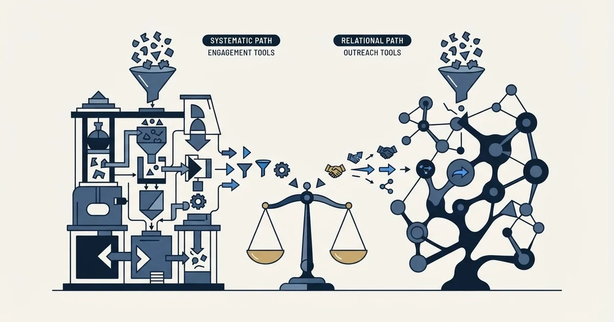 Editorial illustration for Enginy vs Humanlinker