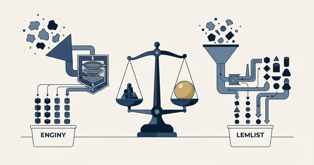 Editorial illustration for Enginy vs Lemlist