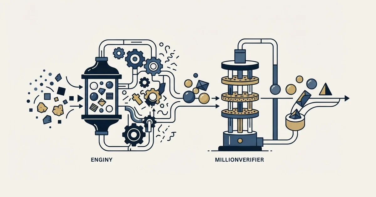 Editorial illustration for Enginy vs MillionVerifier