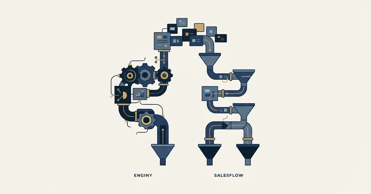 Editorial illustration for Enginy vs Salesflow