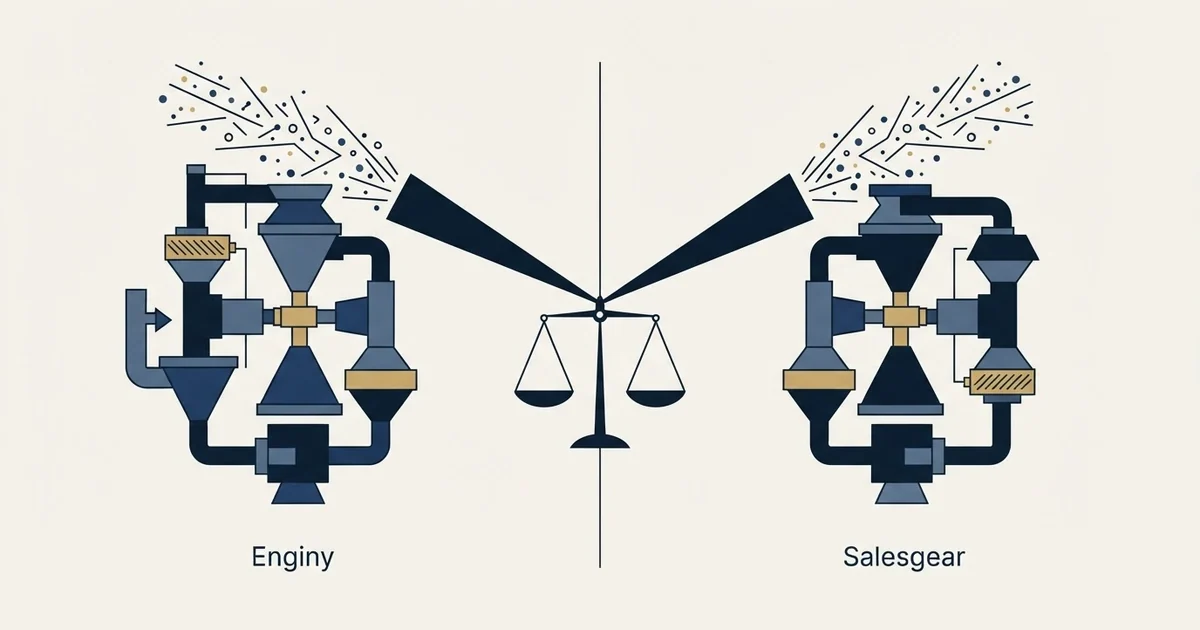 Editorial illustration for Enginy vs Salesgear