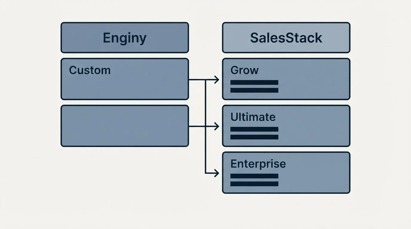Pricing table: Pricing Comparison (Enginy, SalesStack, Custom, Grow)