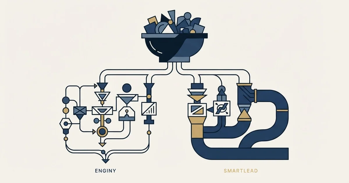 Editorial illustration for Enginy vs Smartlead
