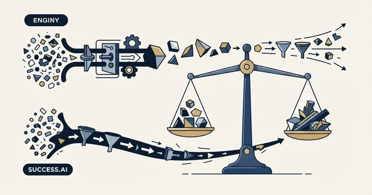Editorial illustration for Enginy vs Success.ai
