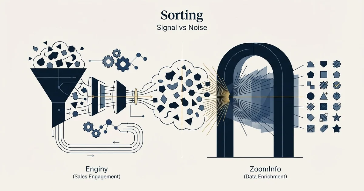 Editorial illustration for Enginy vs ZoomInfo