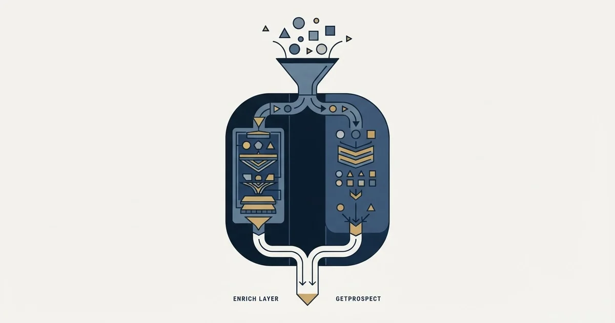 Editorial illustration for Enrich Layer vs GetProspect