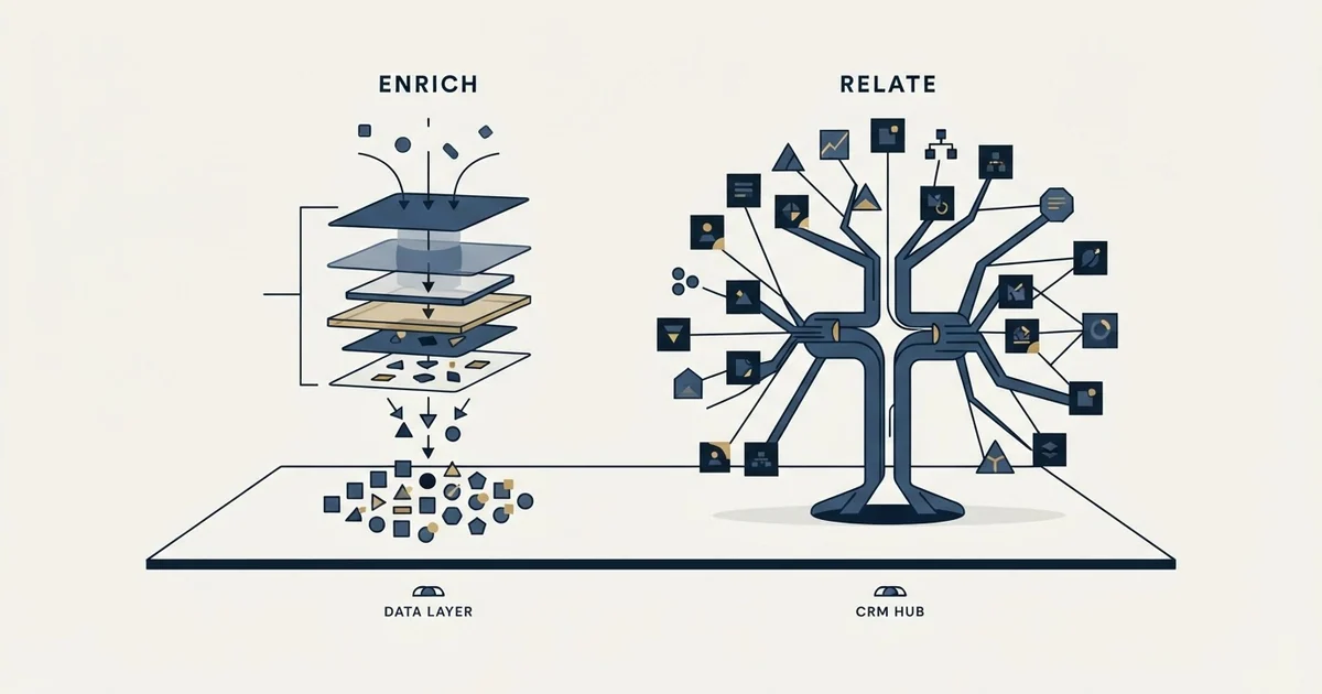 Editorial illustration for Enrich Layer vs Keap