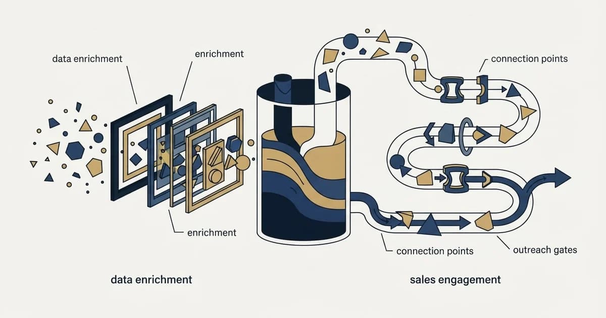 Editorial illustration for Enrich Layer vs La Growth Machine