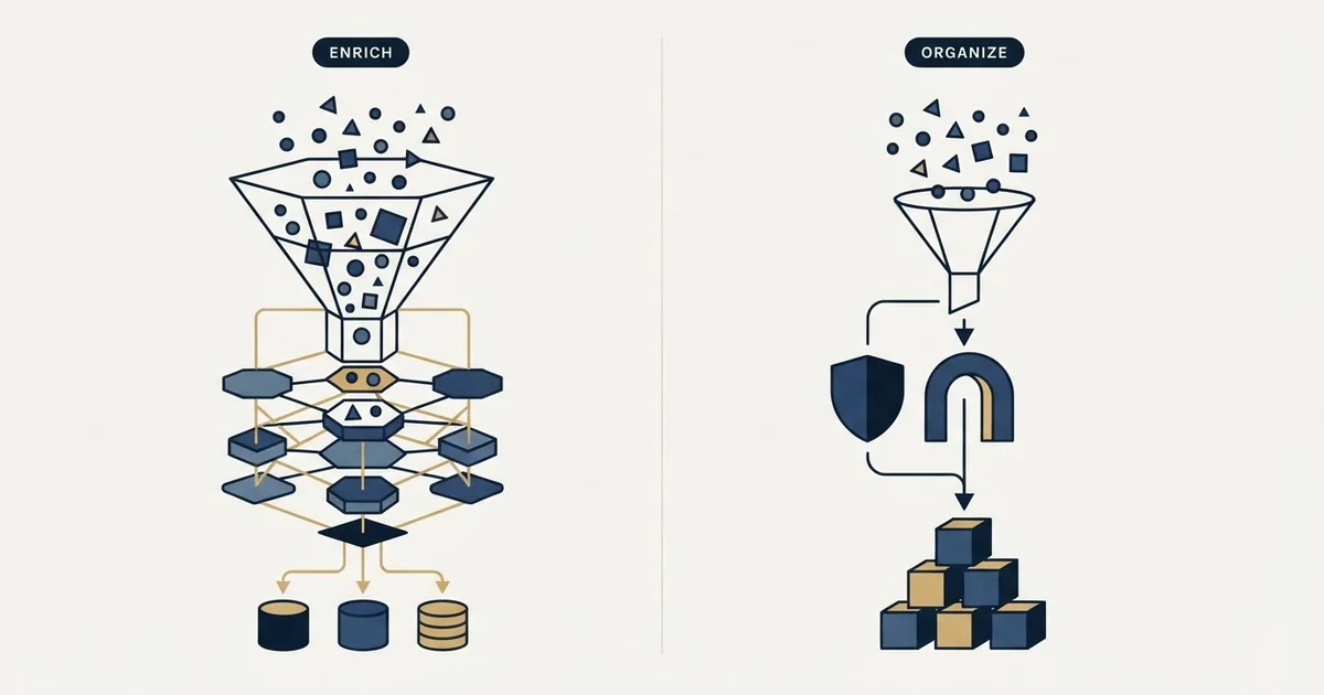 Editorial illustration for Enrich Layer vs Less Annoying CRM