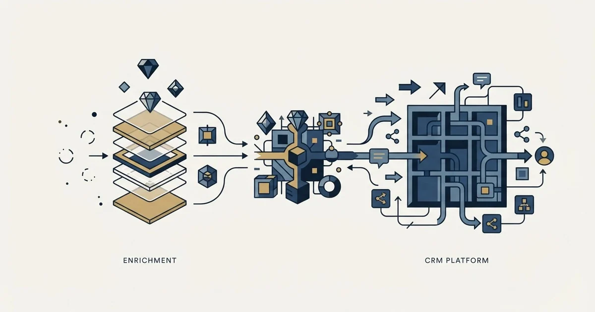 Editorial illustration for Enrich Layer vs Microsoft Dynamics Sales