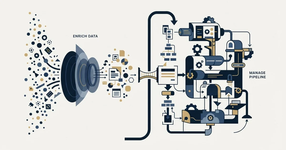 Editorial illustration for Enrich Layer vs Pipedrive