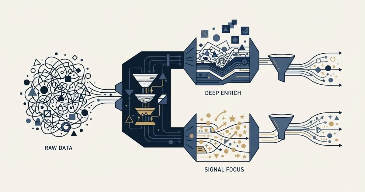 Editorial illustration for Enrich Layer vs PredictLeads