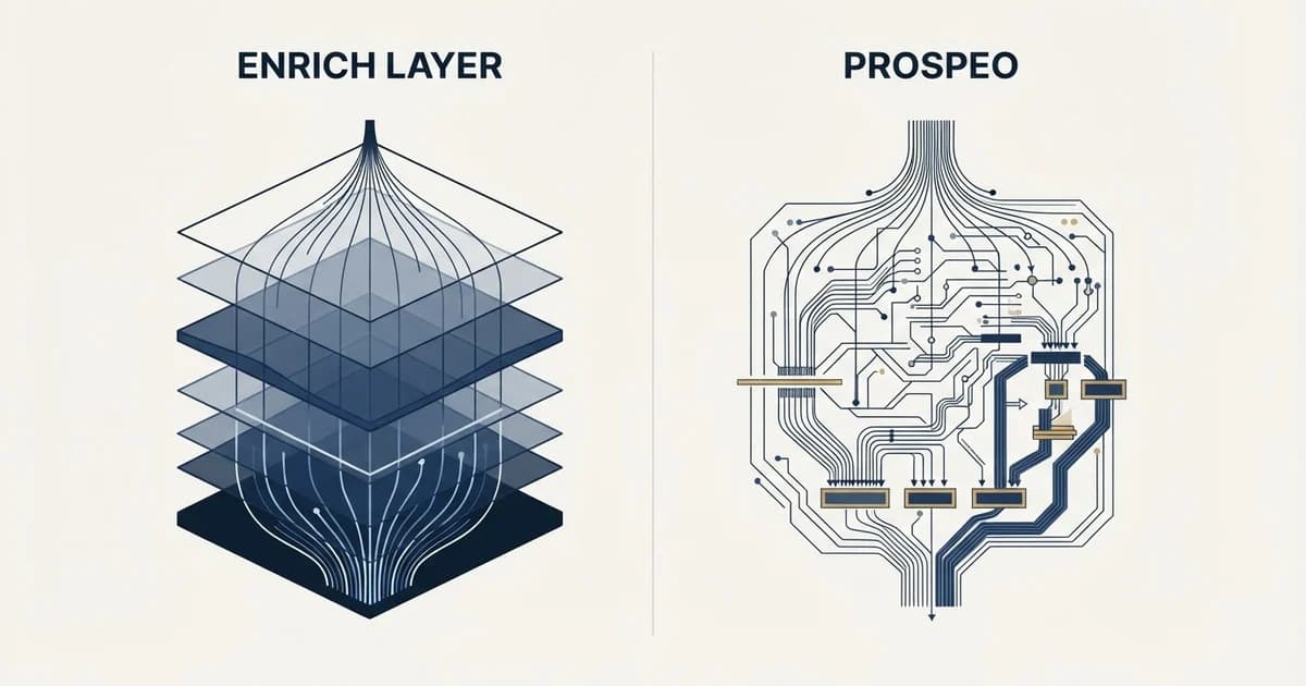 Editorial illustration for Enrich Layer vs Prospeo