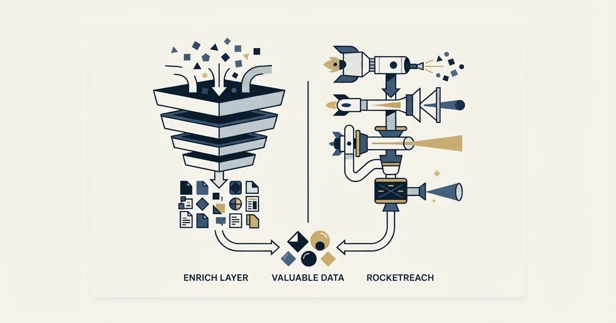 Editorial illustration for Enrich Layer vs RocketReach