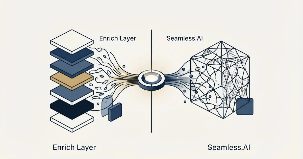 Editorial illustration for Enrich Layer vs Seamless.AI