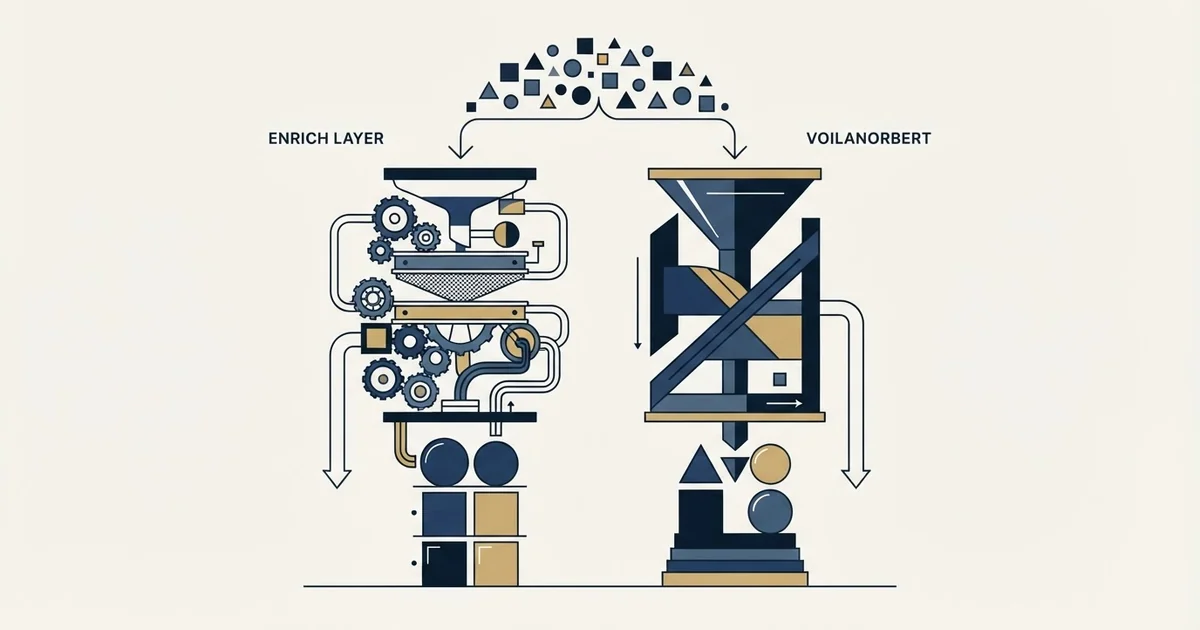 Editorial illustration for Enrich Layer vs VoilaNorbert