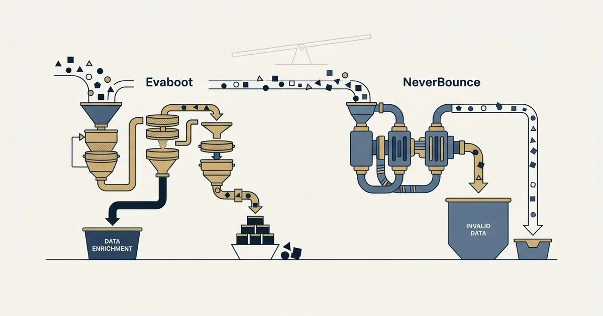 Editorial illustration for Evaboot vs NeverBounce
