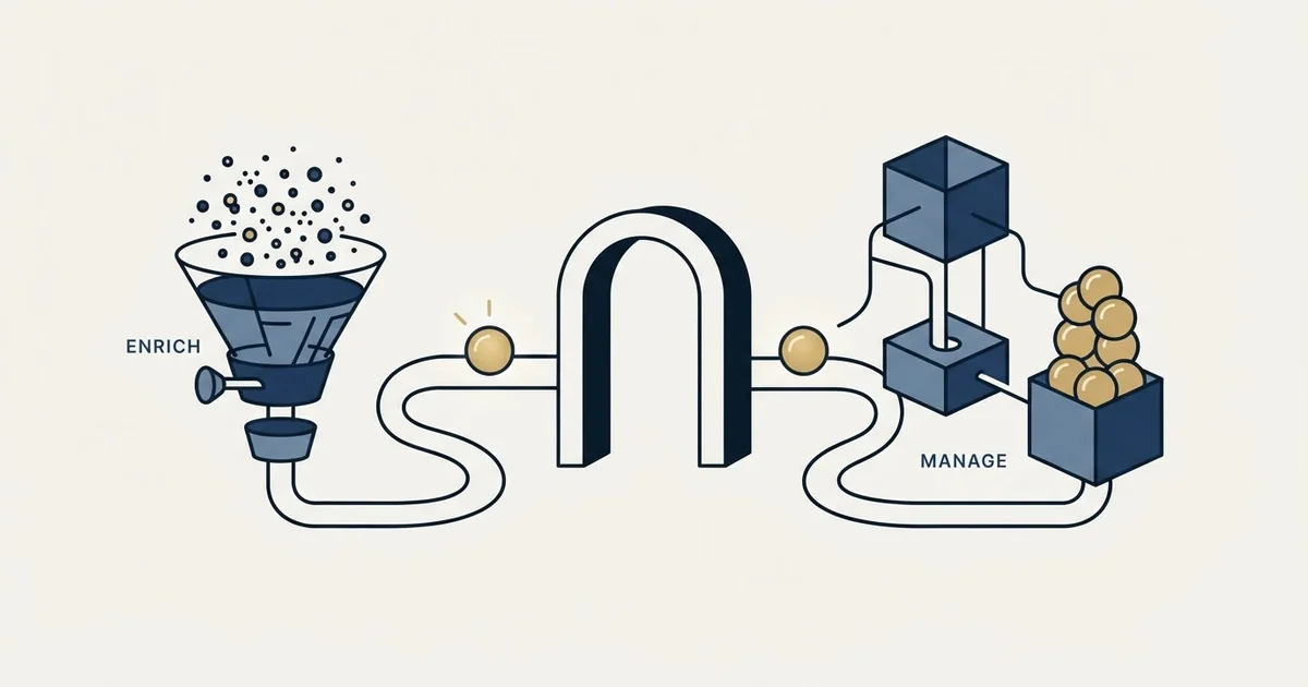 Editorial illustration for Evaboot vs OnePageCRM