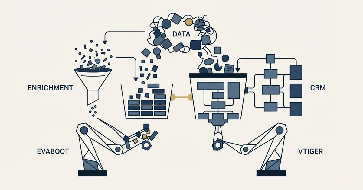 Editorial illustration for Evaboot vs Vtiger