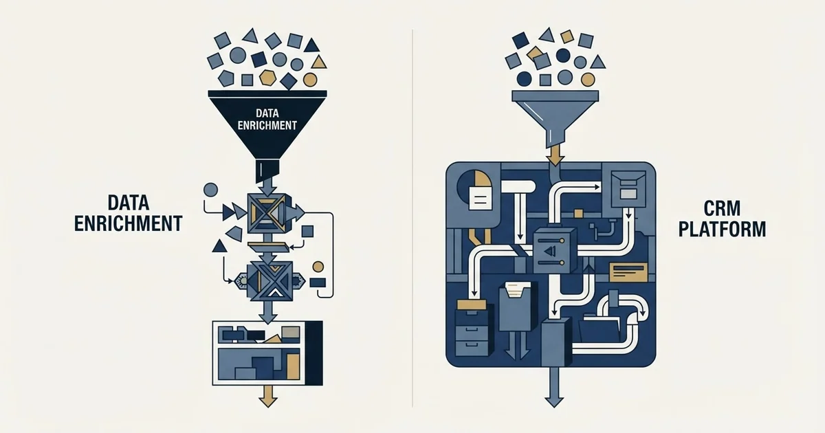 Editorial illustration for Evaboot vs Zoho CRM