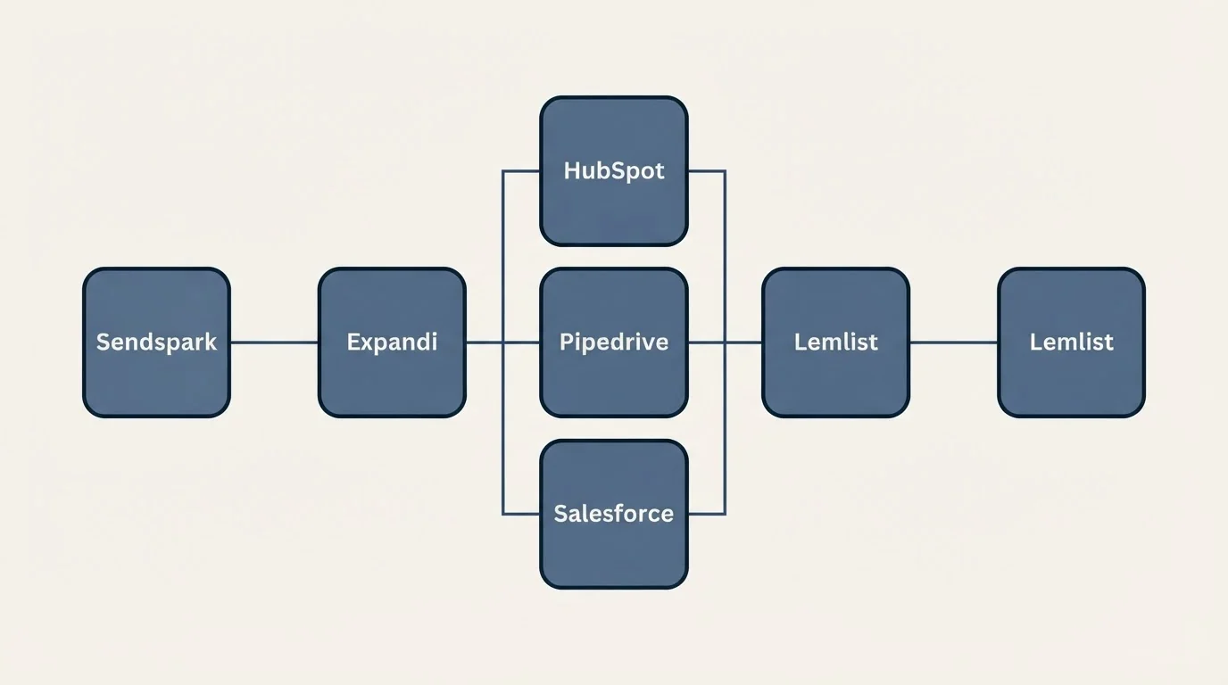 Integration flow: Integration Ecosystem (Expandi, Lemlist, HubSpot, Pipedrive)