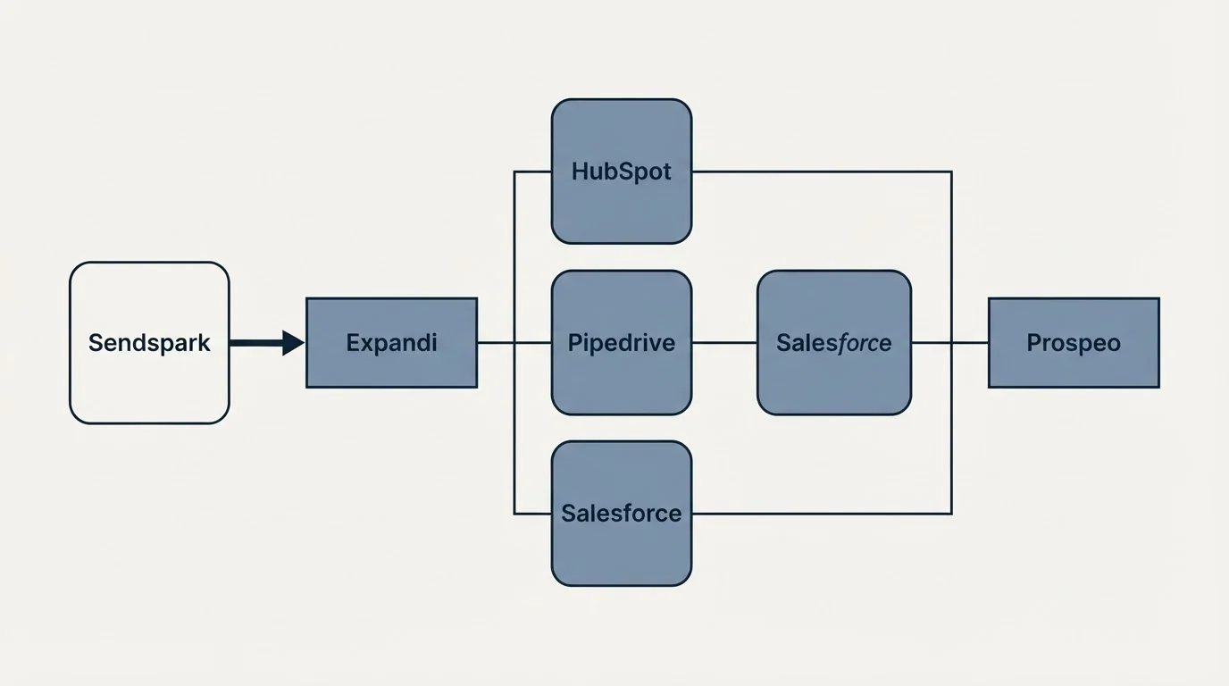 Integration flow: Integration Ecosystem (Expandi, Prospeo, HubSpot, Pipedrive)