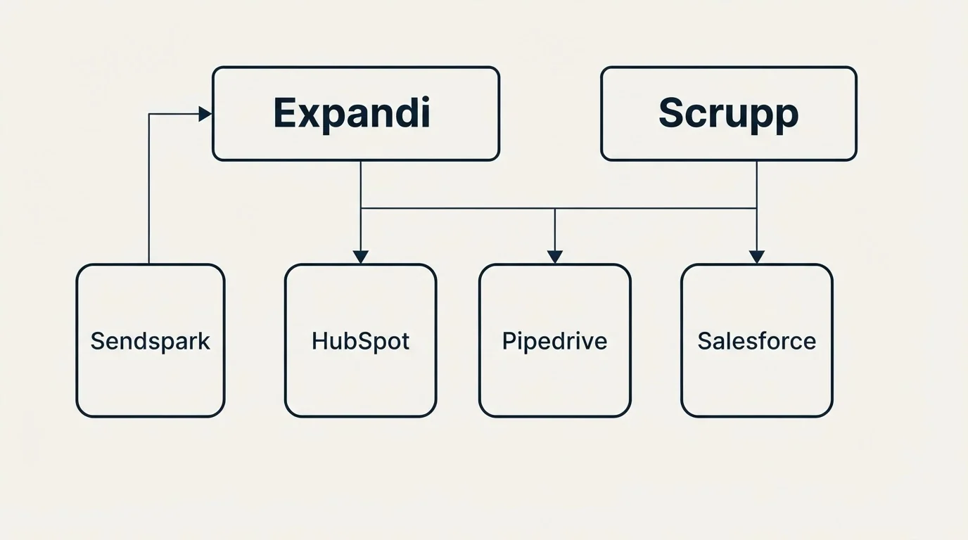 Integration grid: Integration Ecosystem (Expandi, Scrupp, HubSpot, Pipedrive)