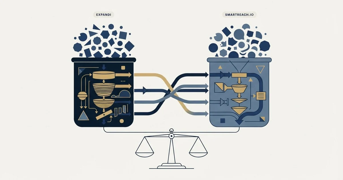 Editorial illustration for Expandi vs SmartReach.io