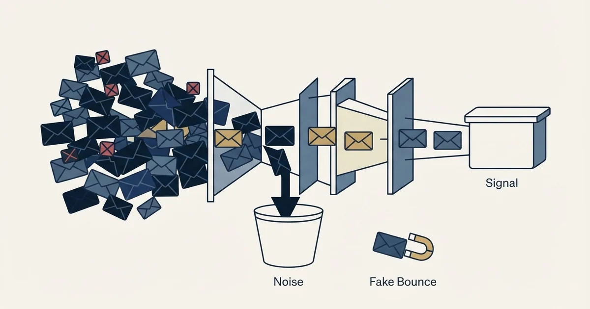 Editorial illustration for Fake Email Bounce Messages