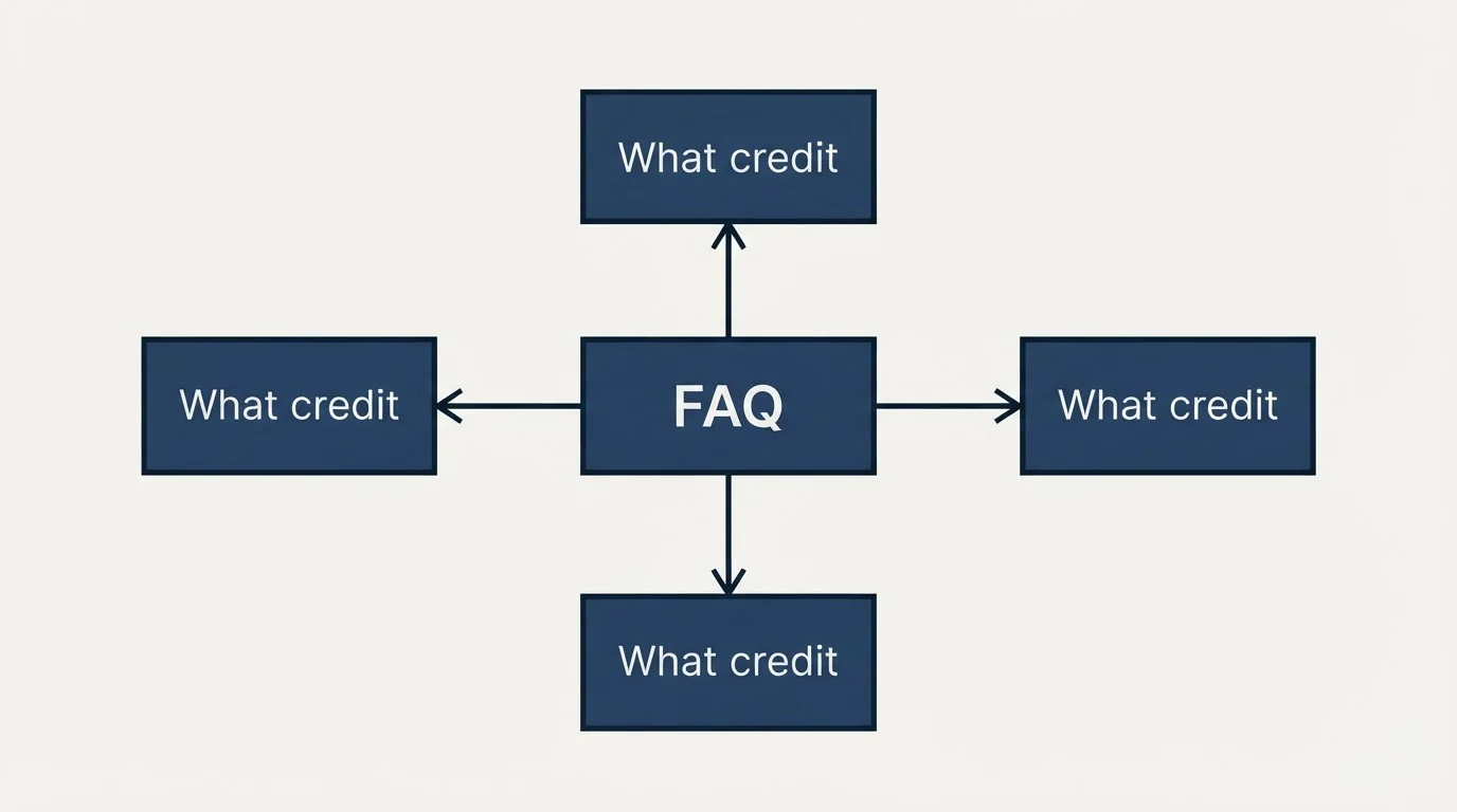 Schematic: What a credit is, in the page's two answers (FAQ, What credit)