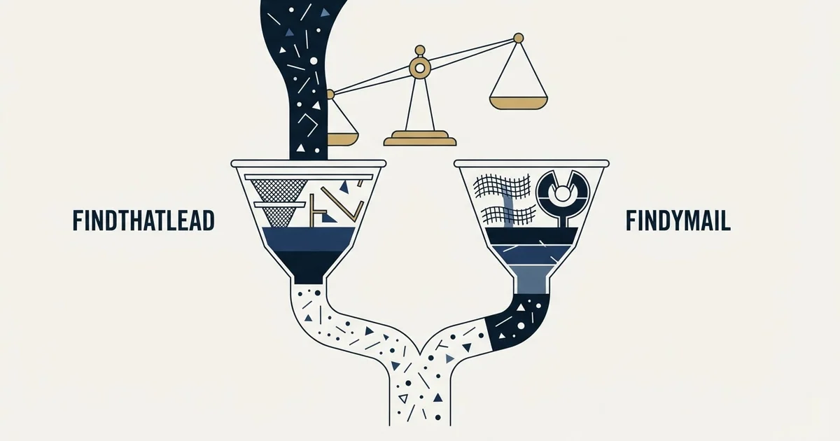 Editorial illustration for FindThatLead vs Findymail