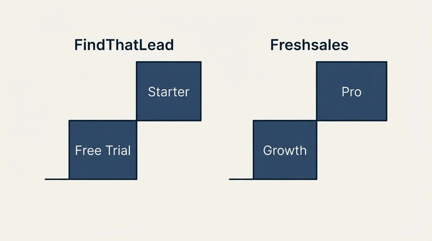 Pricing ladder: Pricing Comparison (FindThatLead, Freshsales, Free Trial, Growth)