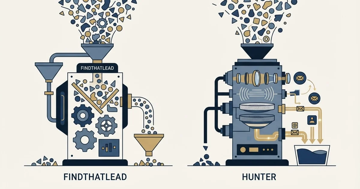Editorial illustration for FindThatLead vs Hunter