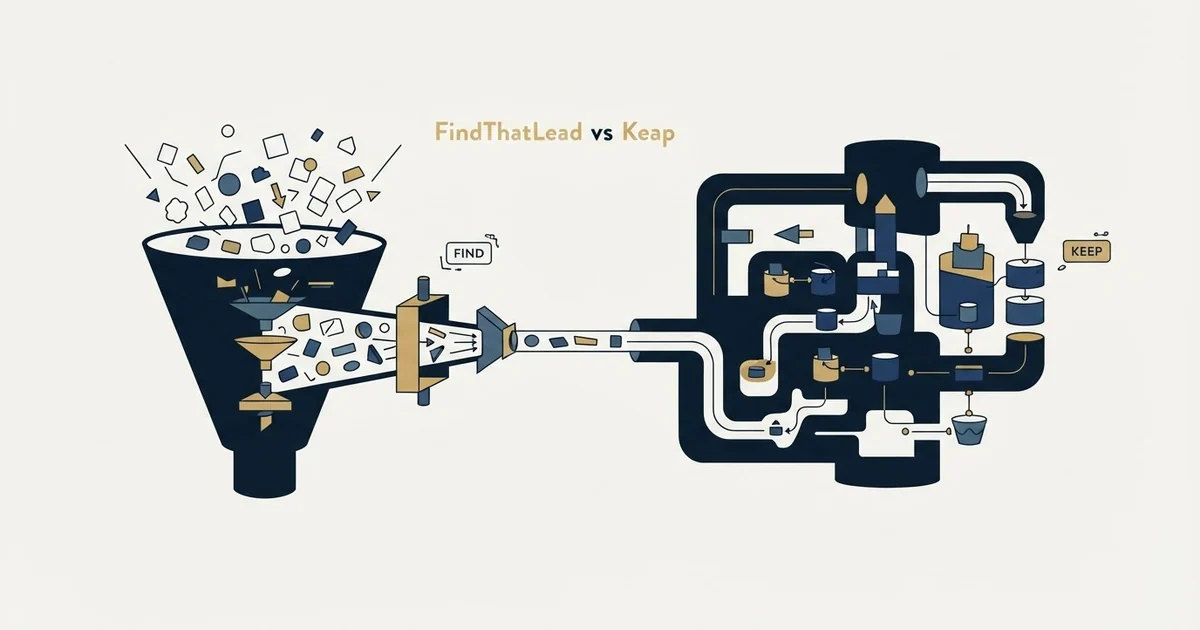 Editorial illustration for FindThatLead vs Keap