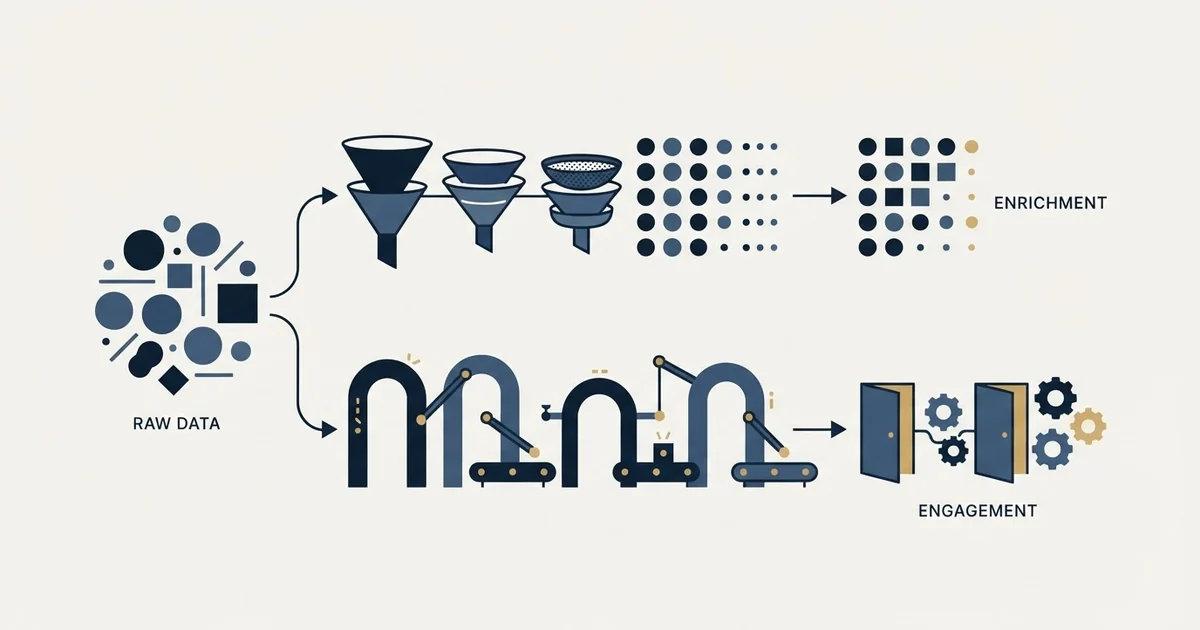 Editorial illustration for FindThatLead vs La Growth Machine