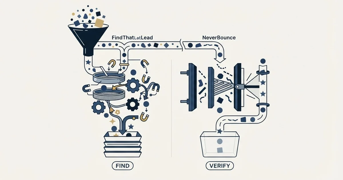 Editorial illustration for FindThatLead vs NeverBounce