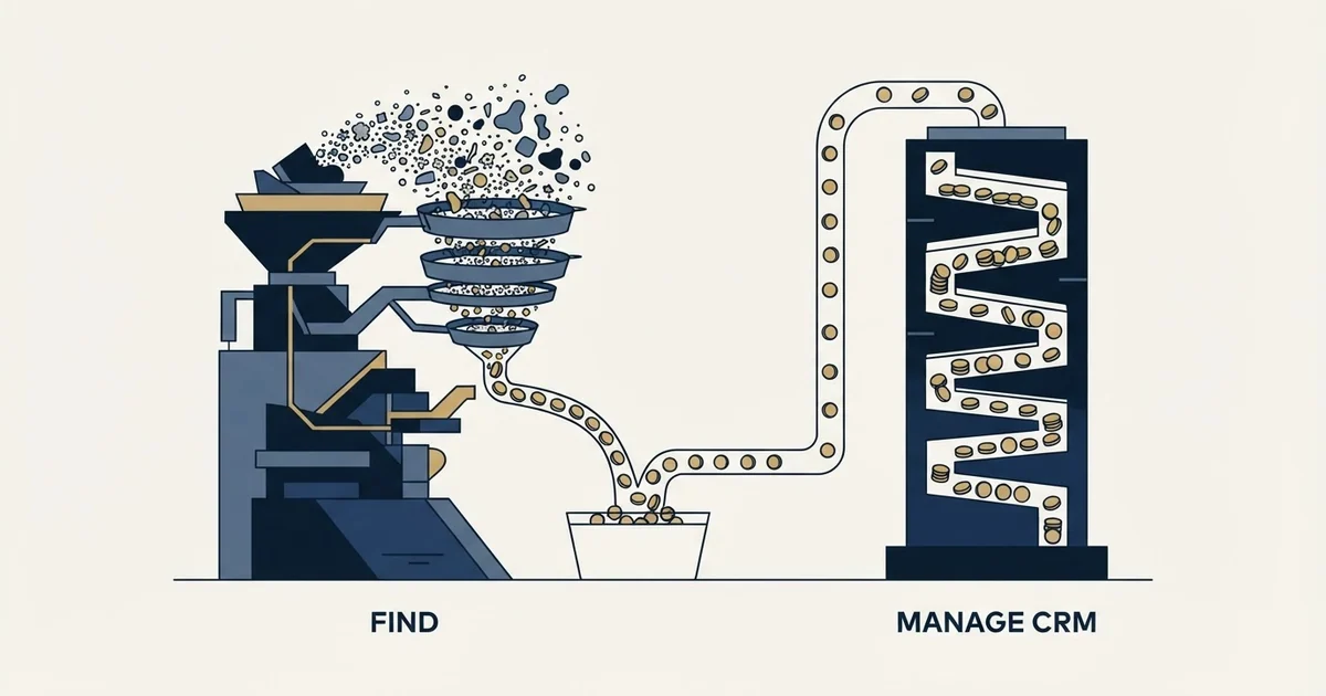 Editorial illustration for FindThatLead vs Pipeline CRM