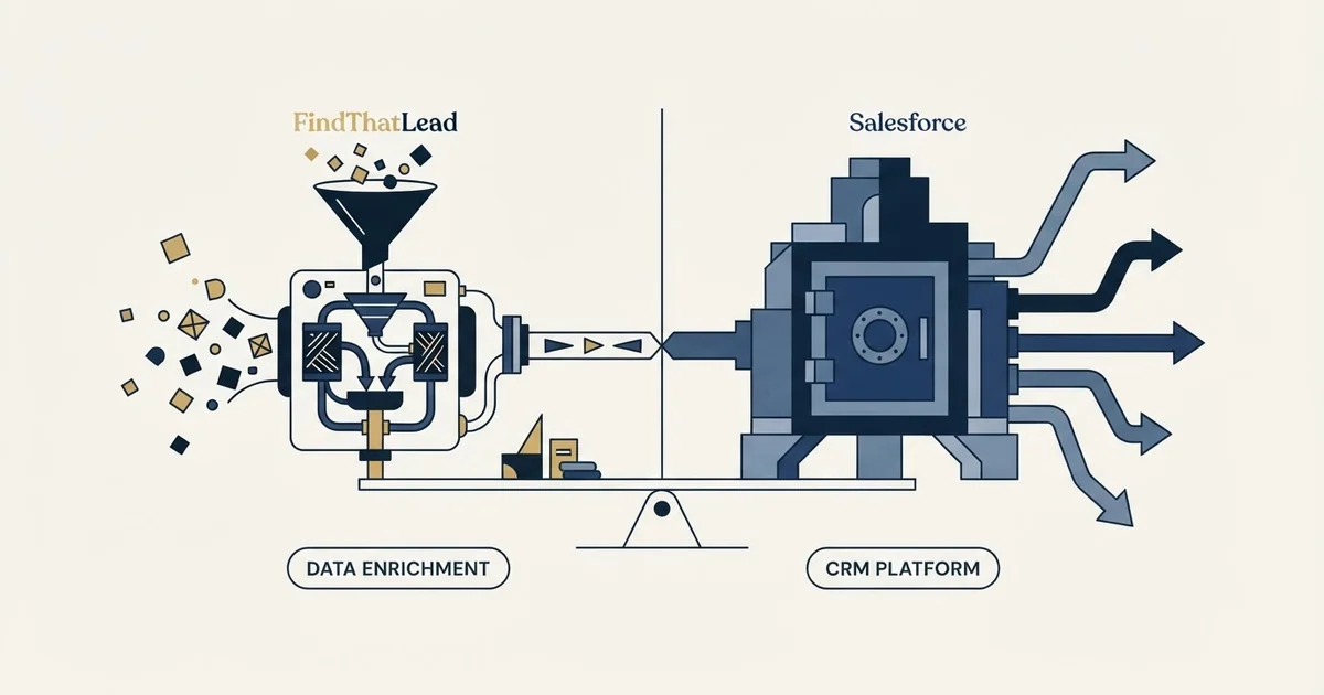 Editorial illustration for FindThatLead vs Salesforce